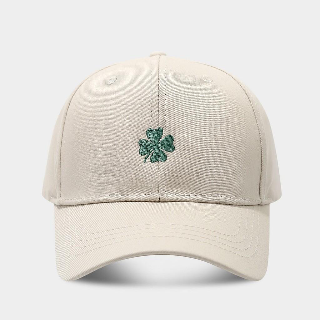 Lucky Four Leaf Clover Baseball Cap With Embroidered Flora For Spring Outdoor Activities