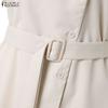 ZANZEA Women Summer Round Neck Casual Short Sleeve Long Dress