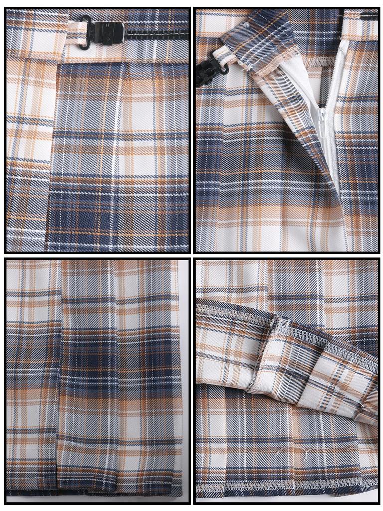 Uniform Cosplay for High School High School Pleated Uniform Cosplay Entrance Graduation Photo Blue L [NIUKACOS] Girls, Skirt, Shirt, Ribbon, Girls,