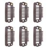 50pcs 8 Tips 8 Teeth Snap Comb Wig Clips Stainless Steel Snap Clips with Rubber Hair Grips for Hair Extension Wigs