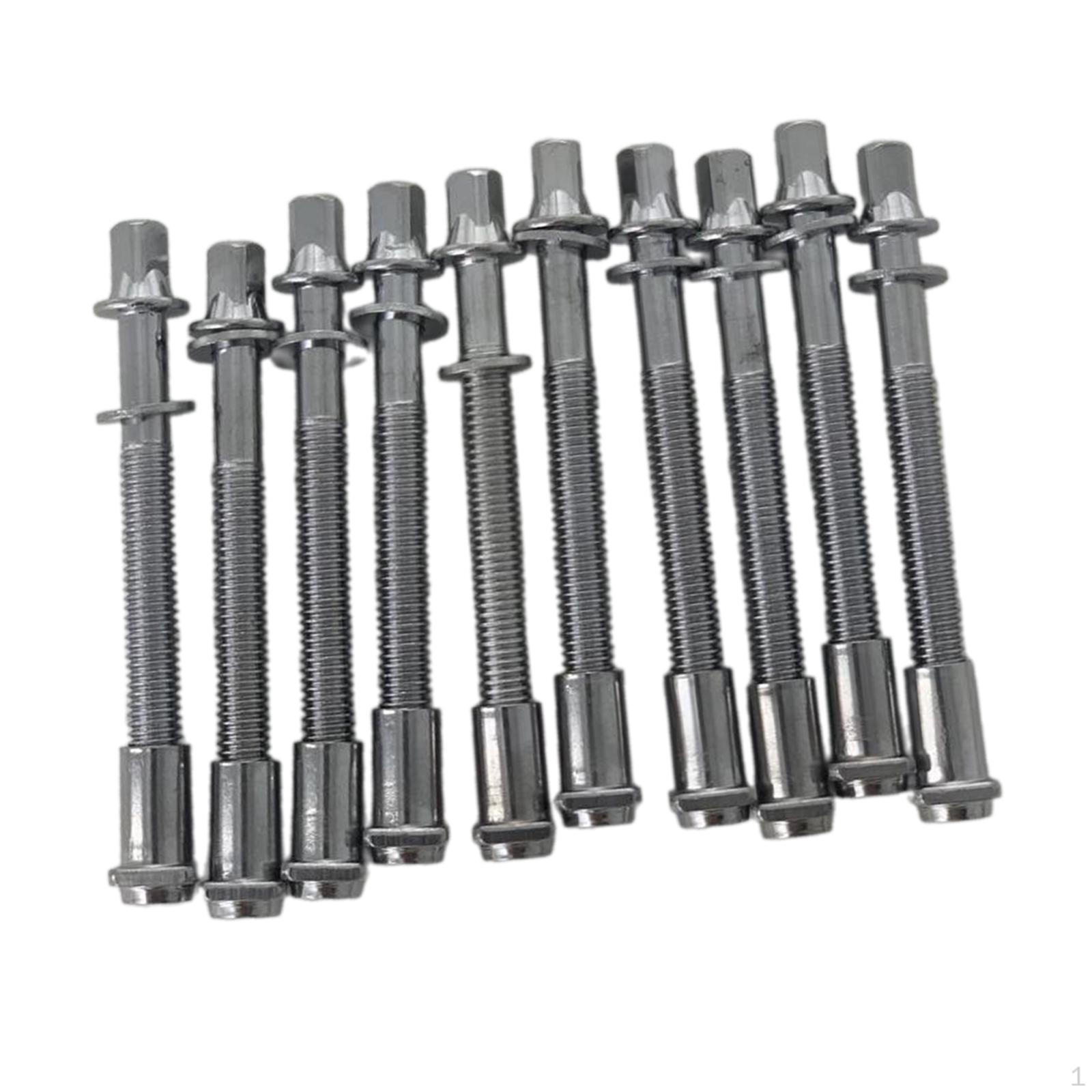

10 Pack of Tension Rods and Tom Lug Screws for Snare Drum 6x50mm