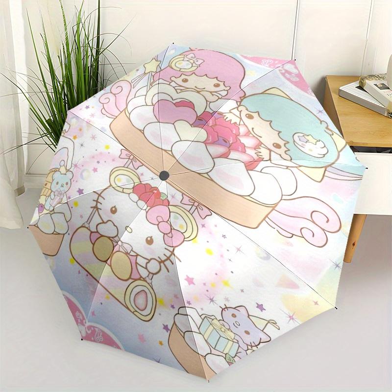 

Little twin stars & Hello Kitty Automatic Opening and Closing Folding - A Good Choice for Gifts, Fashionable and Convenient Umbrella With Cute Cartoon