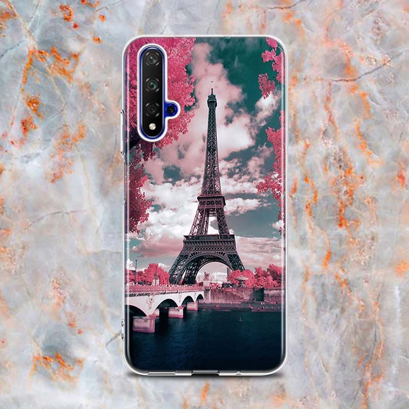 Paris Eiffel Tower Travel Silicone Cover For Honor 20 20S 20E 8 8A Prime 8X MAX 8C 8S 7A 7C 7S Pro Phone Case