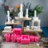 3D Cylinder Świecznik Silikonowy Forma Ręcznie Robione Formy Do Świeczników Tealight Mydło Glina Forma Do Tworzenia Dekoracji Weselnych Domu