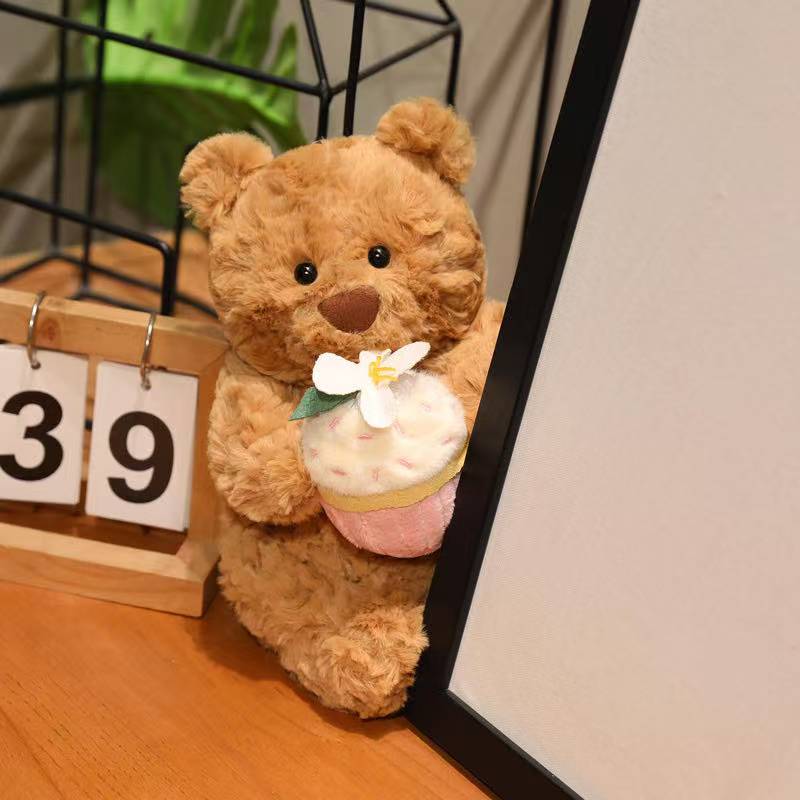 Kawaii Healing Cake Bear Plush Toy Cartoon Anime Stuffed Doll Pillow Cute Soft Birthday Gift for Children