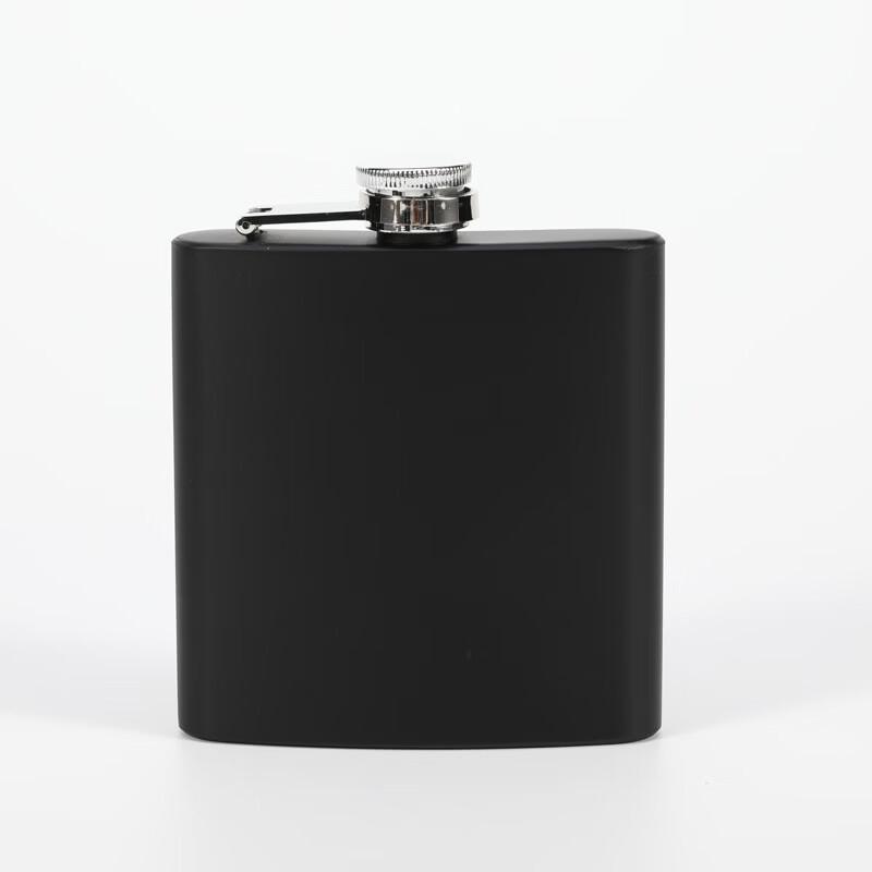 8oz Matte Black Stainless Steel Portable Hip Flask