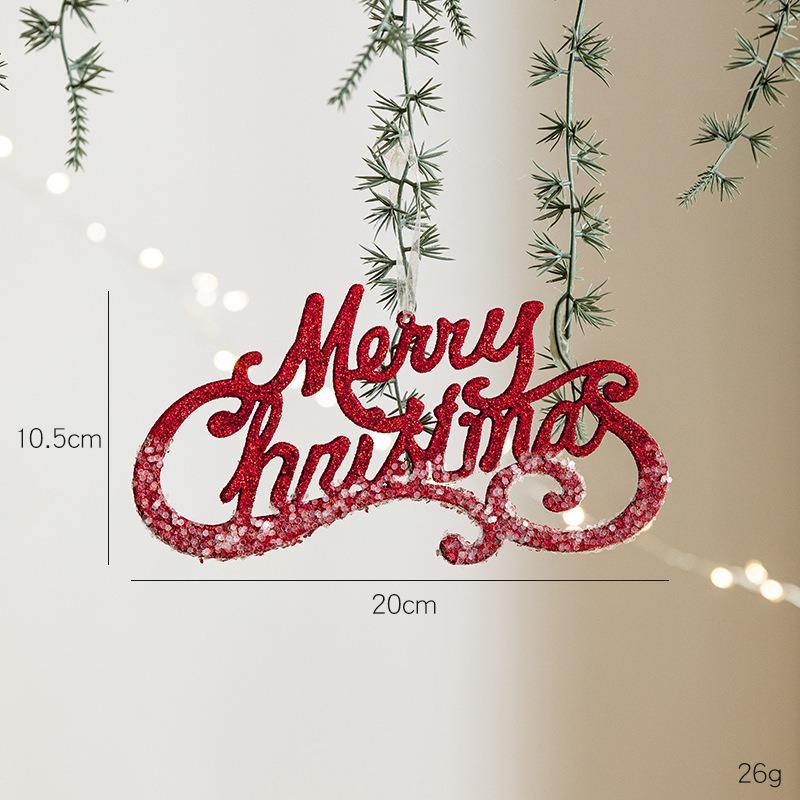 Christmas Decorations Xmas Plastic Powder English Letter Sign Pendant Festival Decoration For Home Small Gifts New Year