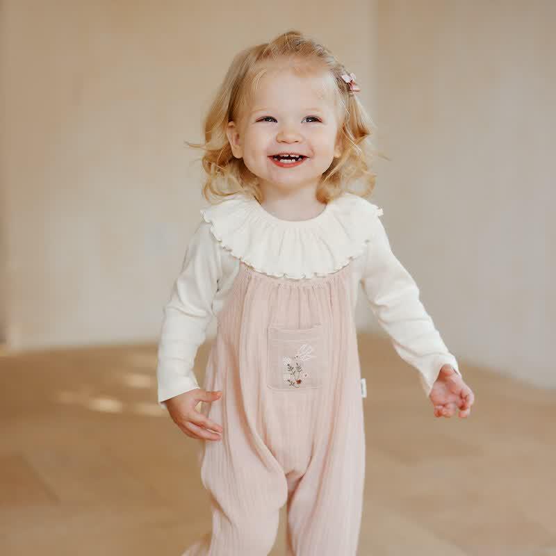 OAK FAMILY Baby Girl Doll Collar Long Sleeve T-Shirt