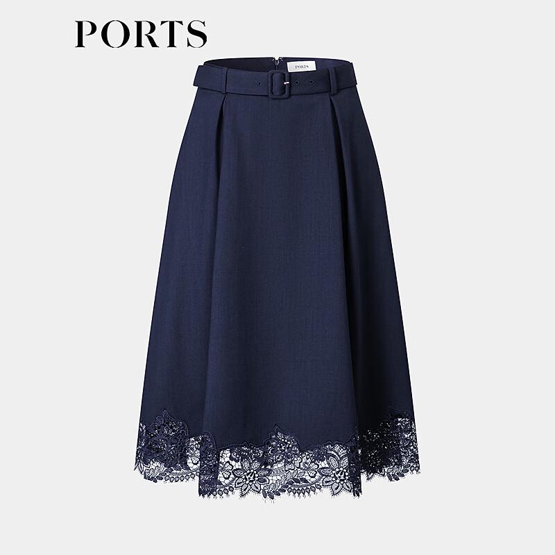PORTS Women's Lace Mid-Length High-Waist Skirt