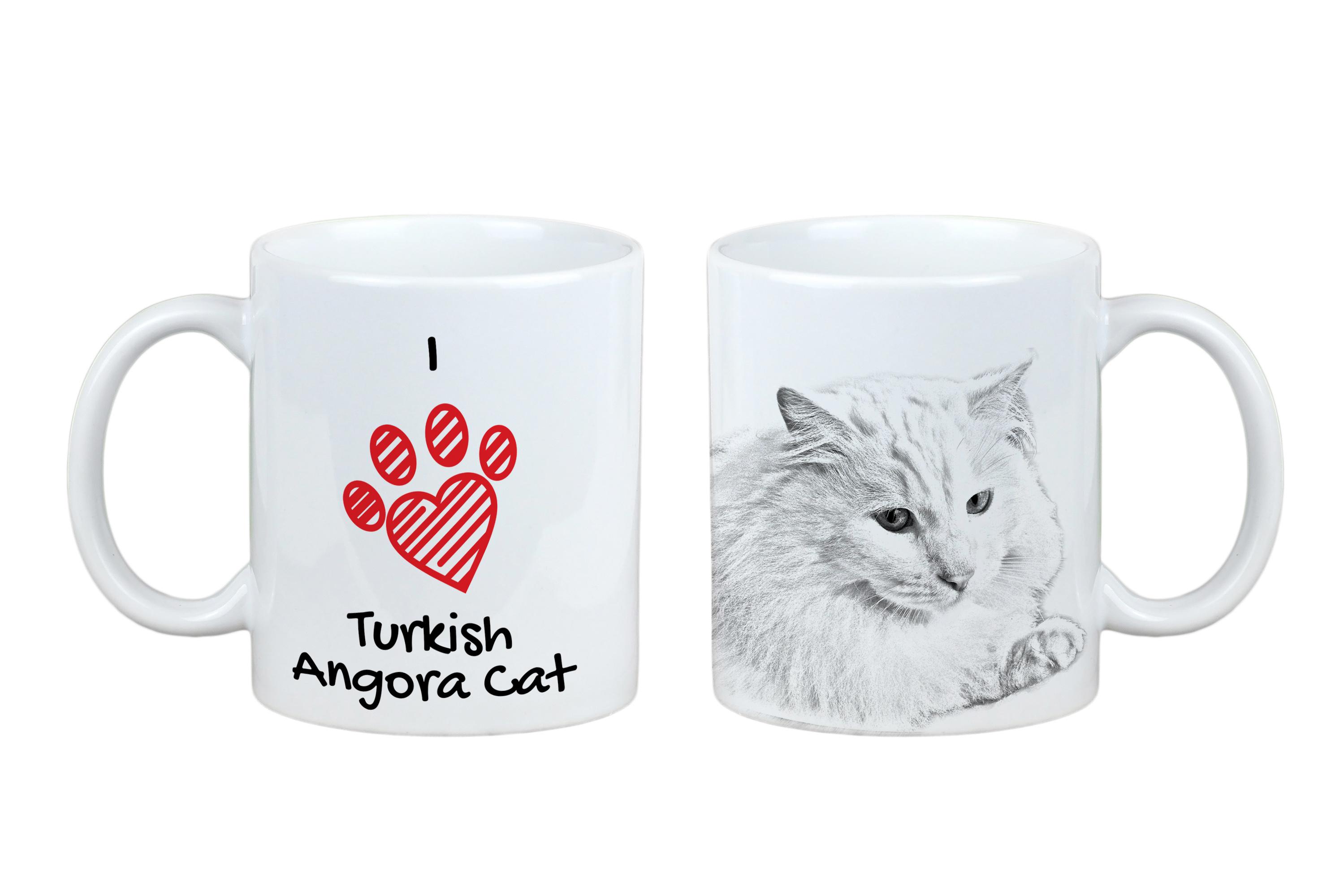 

Turkish Angora - cup with a cat, cute cup with graphics, a gift with your photo from the Art-Dog brand білий