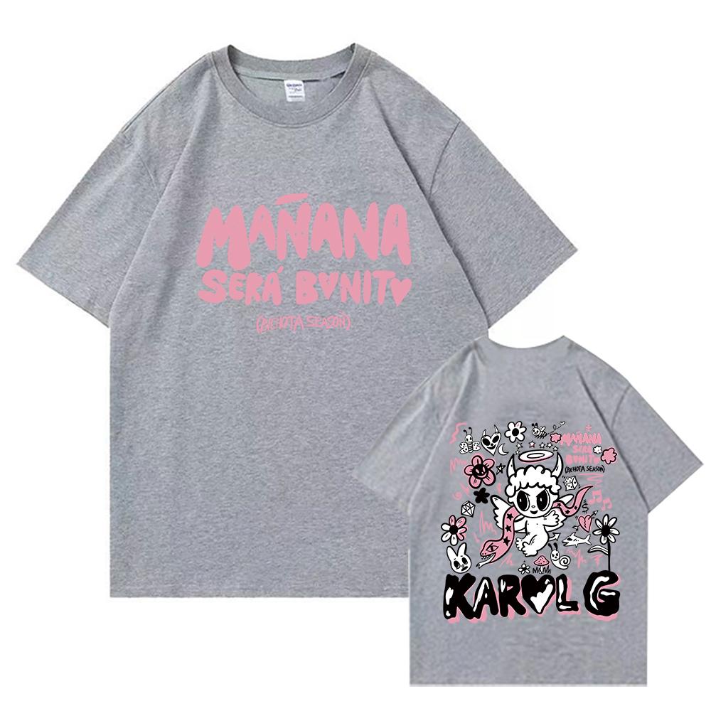 Karol G Bichota T-shirt Men's and Women's Fashion Manana Sera Bonito Collar Short Sleeved Summer Casual Fashion T-shirt