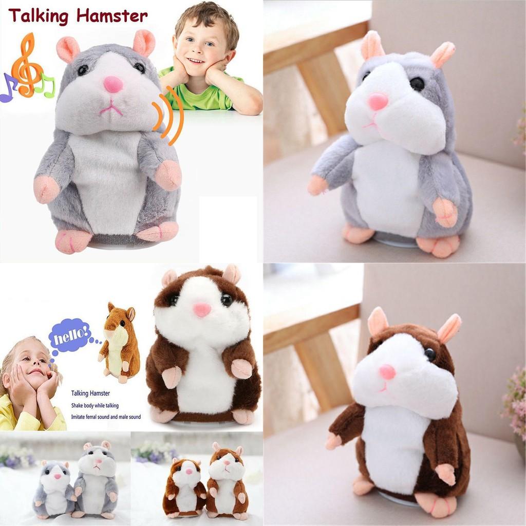 Hamster Falante Fofo Bichinho de Pelúcia Brinquedo Infantil Gravação de Som | 15/18cm