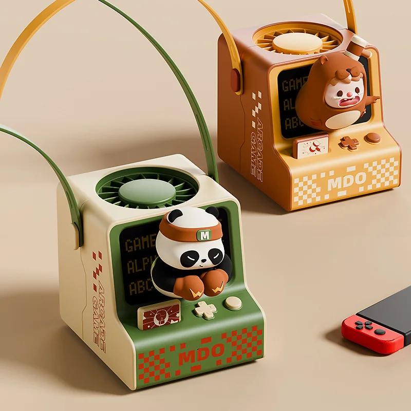 

Mengqu игровая консоль вентилятор милый ветер шея маленький вентилятор USB перезаряжаемый портативный шнурок электрический вентилятор