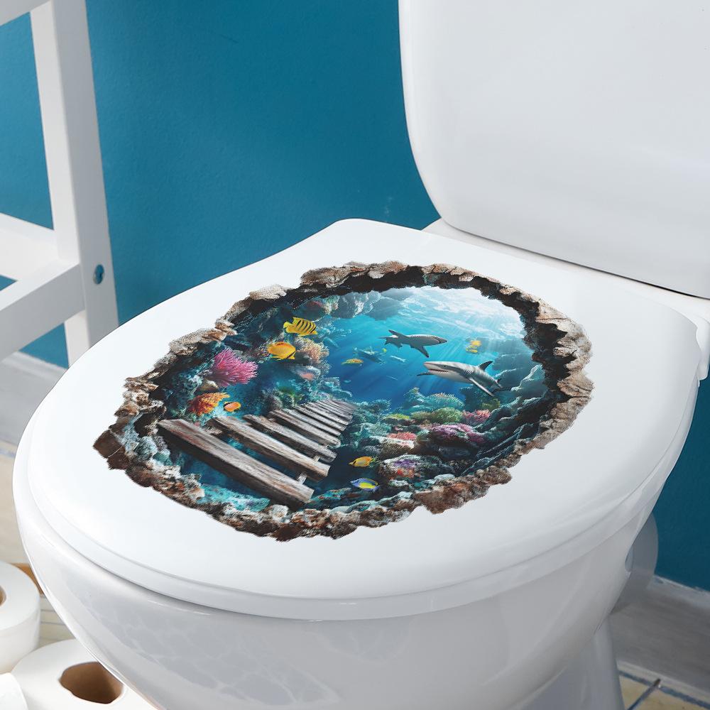 Creative and Serene Underwater World Bathroom Home Background Beautification and Decoration Wall Stickers