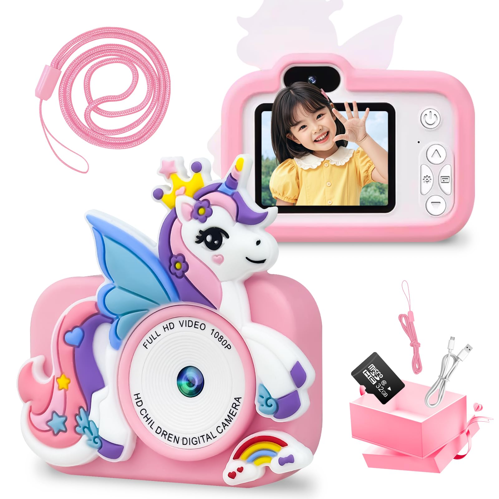 

в Детская камера с записью HD 1080P и дюймовым IPS-дисплеем, 32 ГБ игрушечная TF-карта, двойной силиконовый защитный чехол, подходит для мальчиков и возрастов, инструкция по эксплуатации