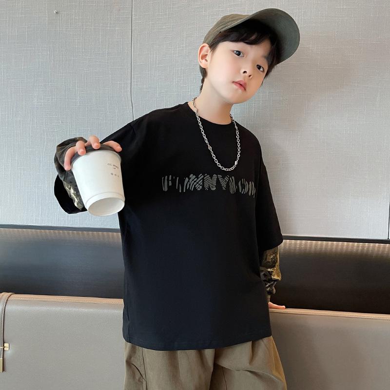 

Модная крутая осенняя рубашка с длинным рукавом для мальчиков - стиль уличных танцев 150 cm чёрный