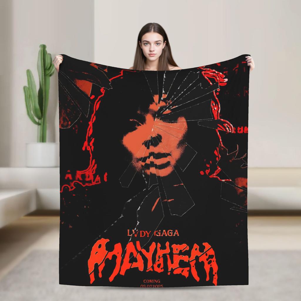 Lady Gaga Mayhem 2025 Album  Blanket  Super Soft Plush Bedding Throws For Couch Chair Travel Flannel Bedspread Bed Cover