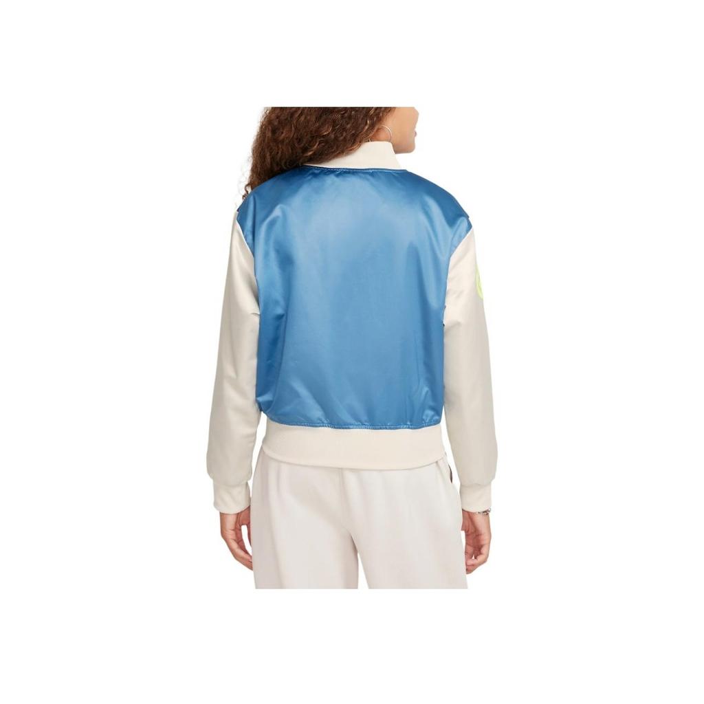 Nike Jacket Loose V-Neck Fashion Soft Comfortable Kids Jackets Blue White FZ5563-429