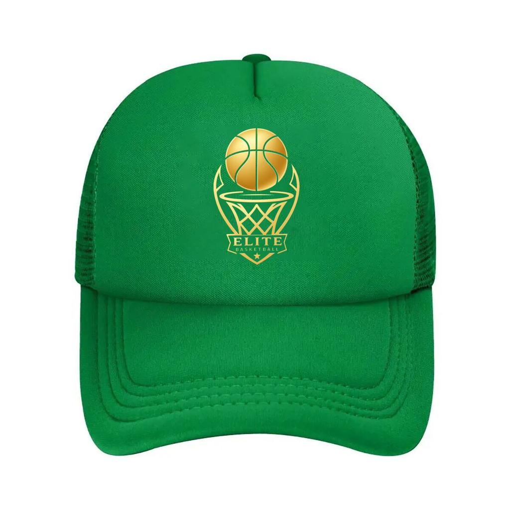 Luxury Golden Basketball Emblem Artw Mesh Baseball Cap Hip Hop