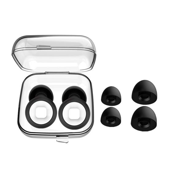 1 Set Silicone Noise Reduction Earplugs with Ear Tips Washable Waterproof Soft