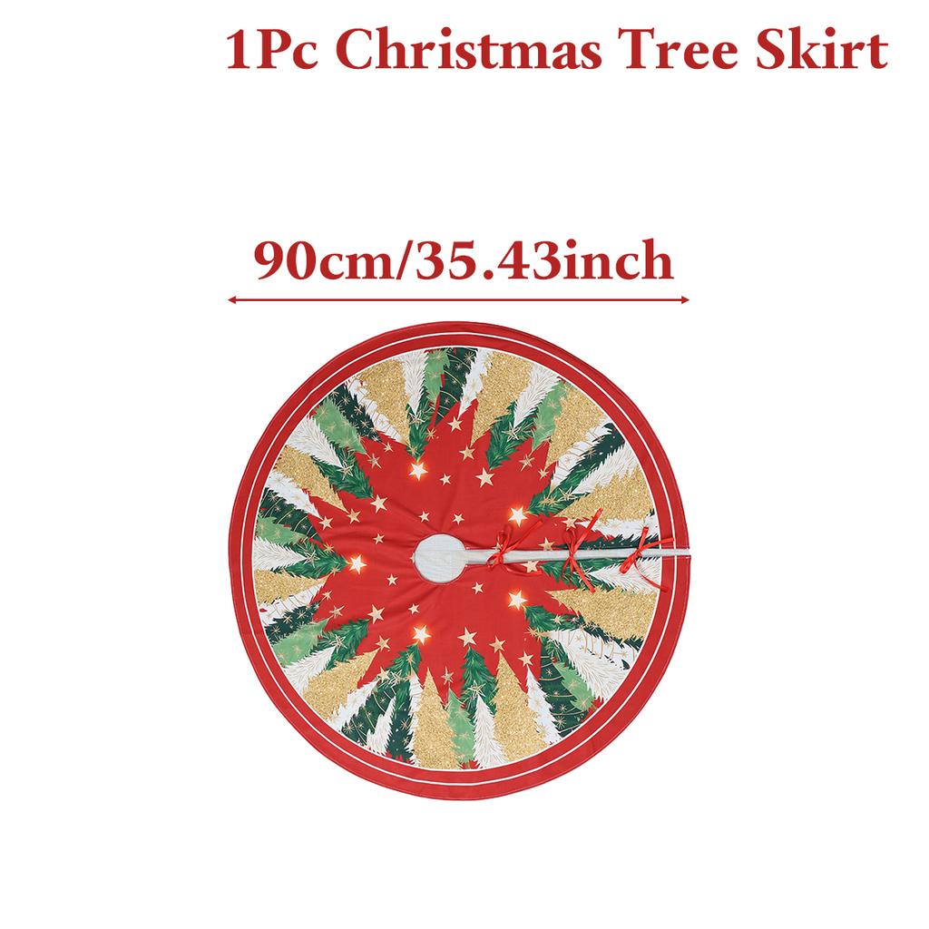 Christmas Tree Skirt Merry Christmas Decoration for Home 2026 Santa Claus Xmas Tree Foot Cover Decor Navidad Natal New Year 2026