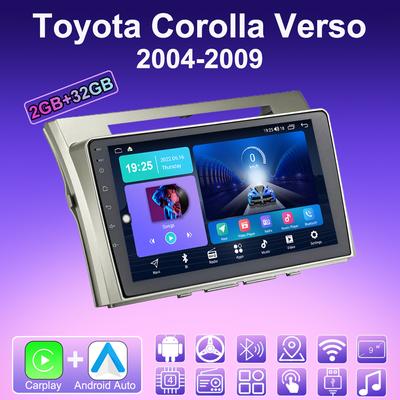 2 DIN Android Carplay Araba Radyo Toyota Corolla Verso 2004-2009 Multimedya Oynatıcı Baş Ünitesi Stereo GPS Navigasyon BT WIFI 2+32GB