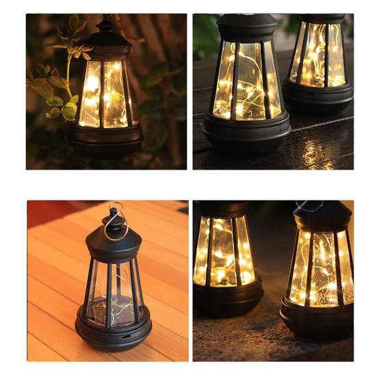 Hanging Solar Lantern, Retro Lantern Garden Solar Lamp, Waterproof Outdoor Solar Light for Backyard Porch Terrace Decor