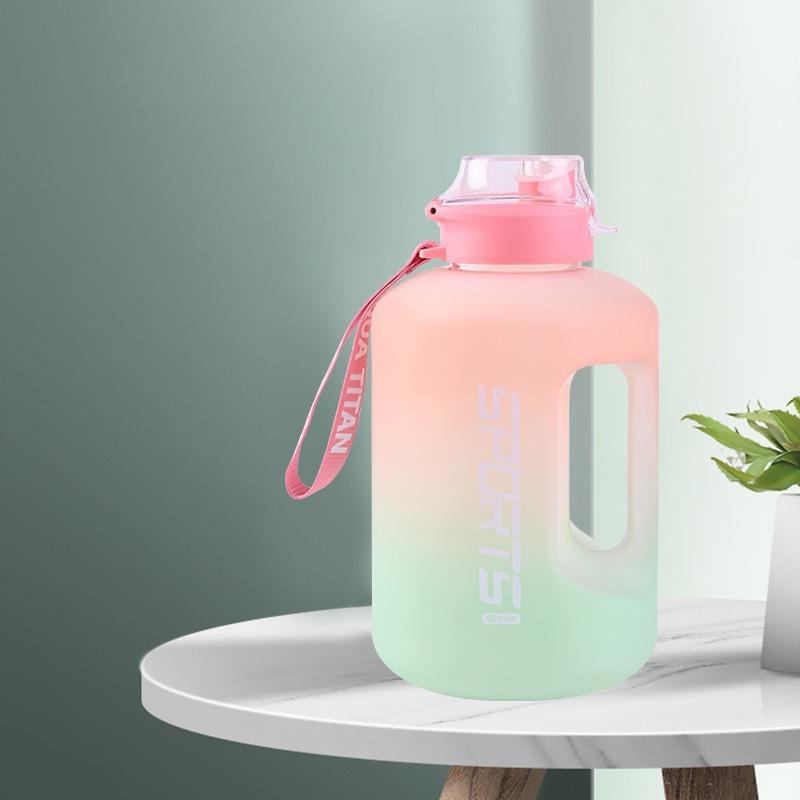 1.7L/2.7L Fitness Cup Drinking Bottle Large Capacity Portable PC Sports Water with Straw Good-looking Student Drink Kettle