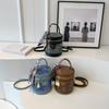 Direct Batch Cylinder Retro Portable Small Bag Women's New Autumn and Winter Fashion Casual Bucket Bag Messenger Sheet