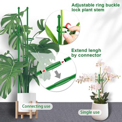 Plant Stakes with Clips Extendable Orchid Support Stake Gardening Plant Poles for Indoor Outdoor Potted Amaryllis Monstera Vegetables