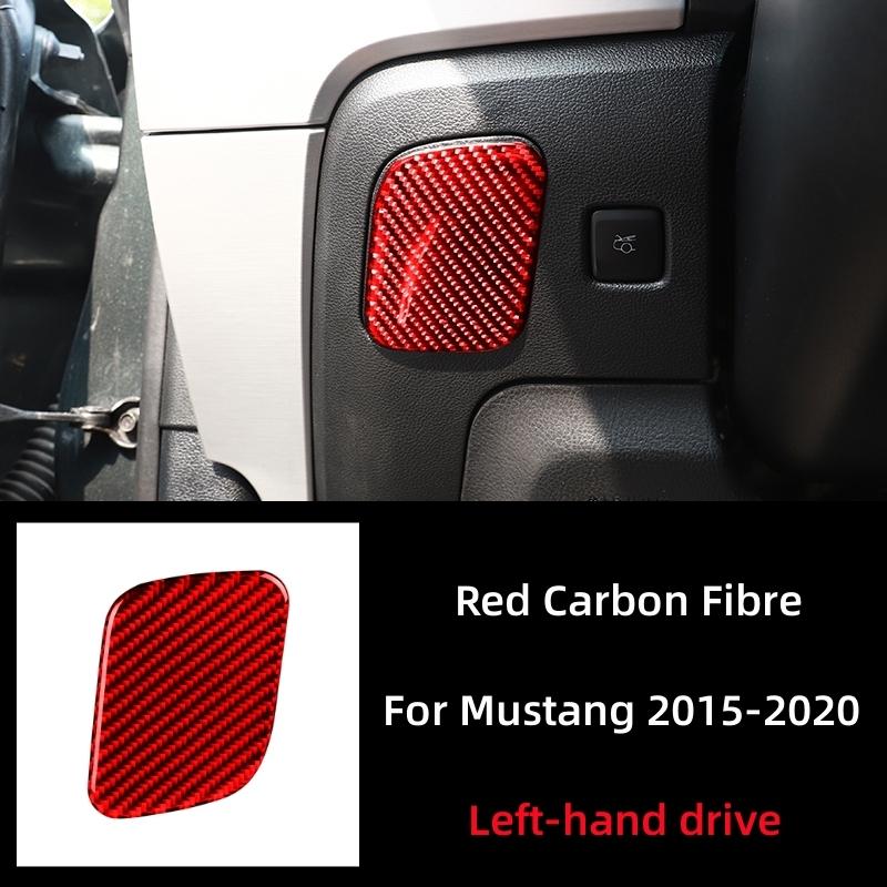 

For Ford Mustang GT 2015-2021 Carbon Fiber Car Main Driver Storage Box Decoration Cover Sticker Decal Car Interior Accessories Left-hand drive B