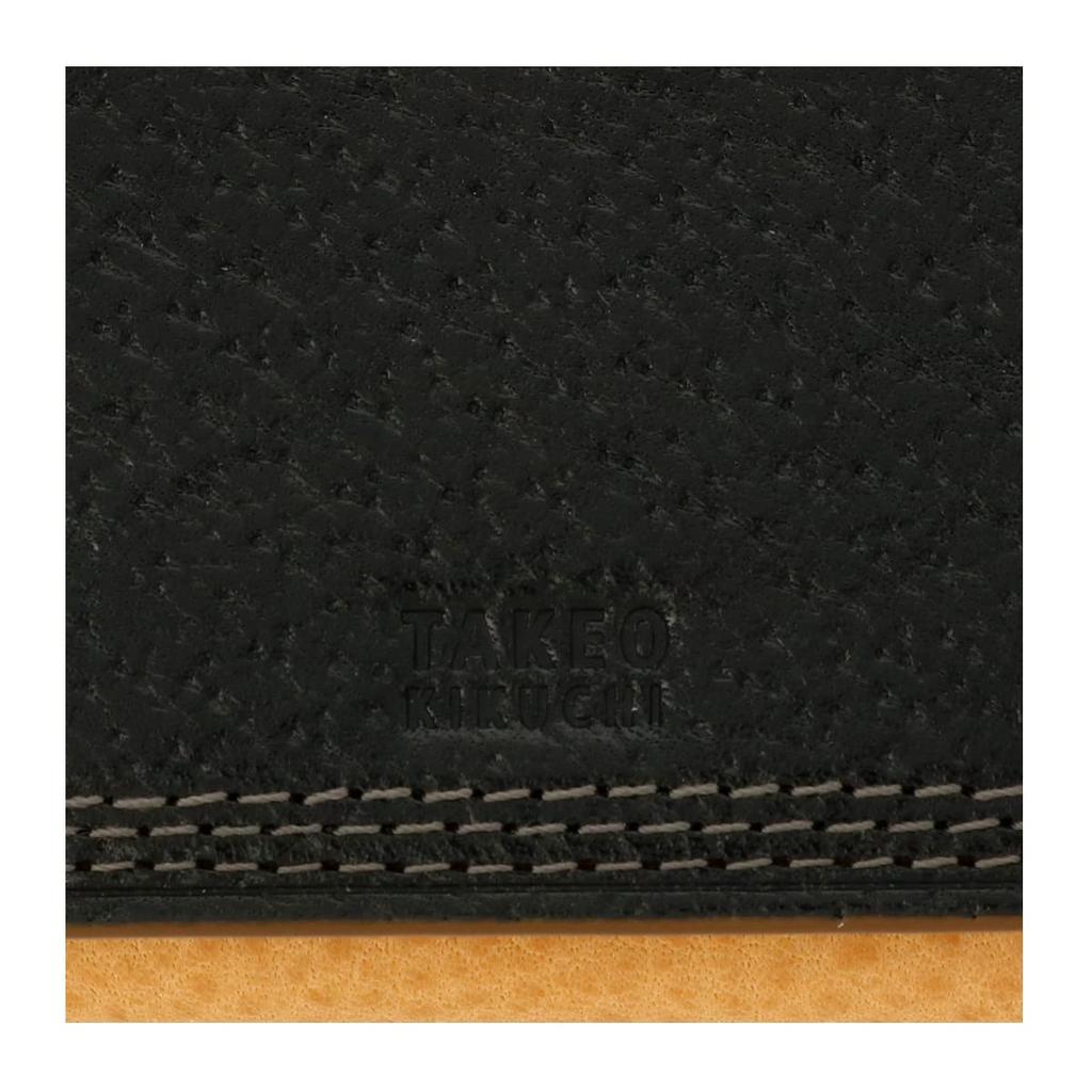 Business Card Holder Genuine Leather Italian Leather 734602 Ternary Card Case Card Holder Cowhide Black [Takeo Kikuchi] Men's [01]