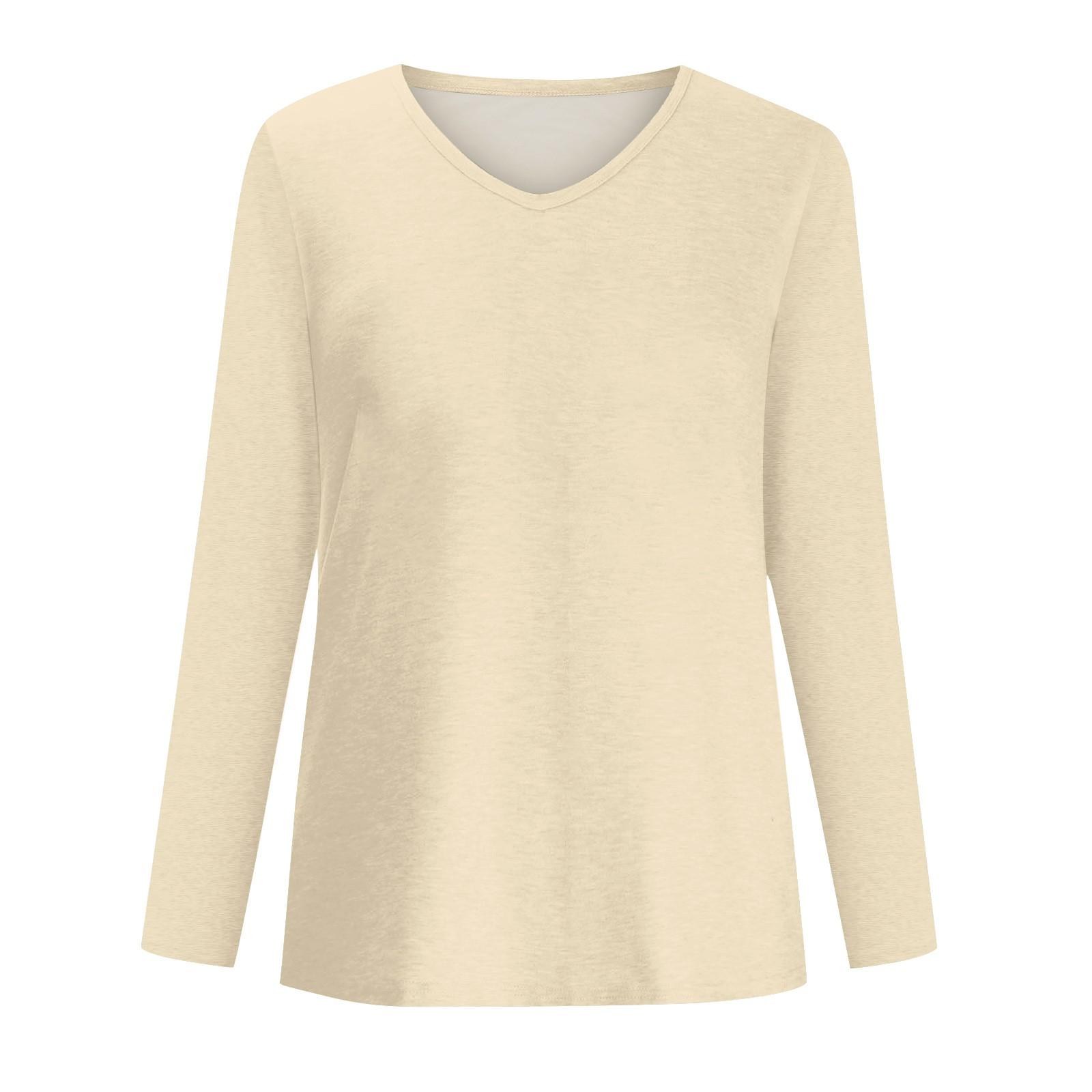 Женские рубашки с длинным рукавом и V-образным вырезом — фото 6