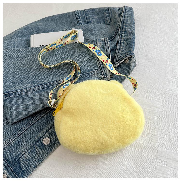 Cartoon Plush Bear Crossbody Travel Casual Shoulder Phone Purse Bag Portable Zipper Pouch