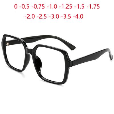 Big Frame Polygon Myopia Glasses TR90 Anti Blue Light Women Men Prescription 0 To -4 0 Myopes Lunettes