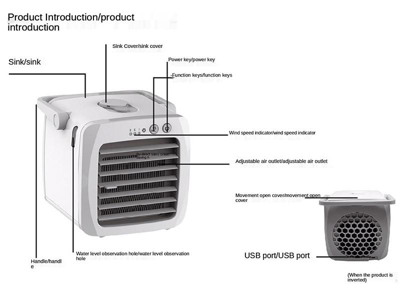 Portable Air Conditioner Personal Air Cooler Usb Personal Desktop Cooling Fan Mini Air Desktop Cooling Humidifier Fan