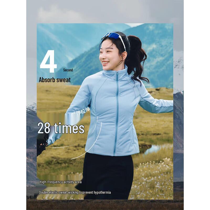 

Beneunder Women s High-Elastic Sports Air Fleece Jacket with Stowable Hood CL236 S