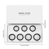 Rozmiary 7-13 Zestaw do mierzenia rozmiaru smart pierścienia Zawiera 8 próbek pierścionków w różnych rozmiarach Zmierz rozmiar przed zakupem smart pierścienia Znajdź idealny rozmiar pierścionka
