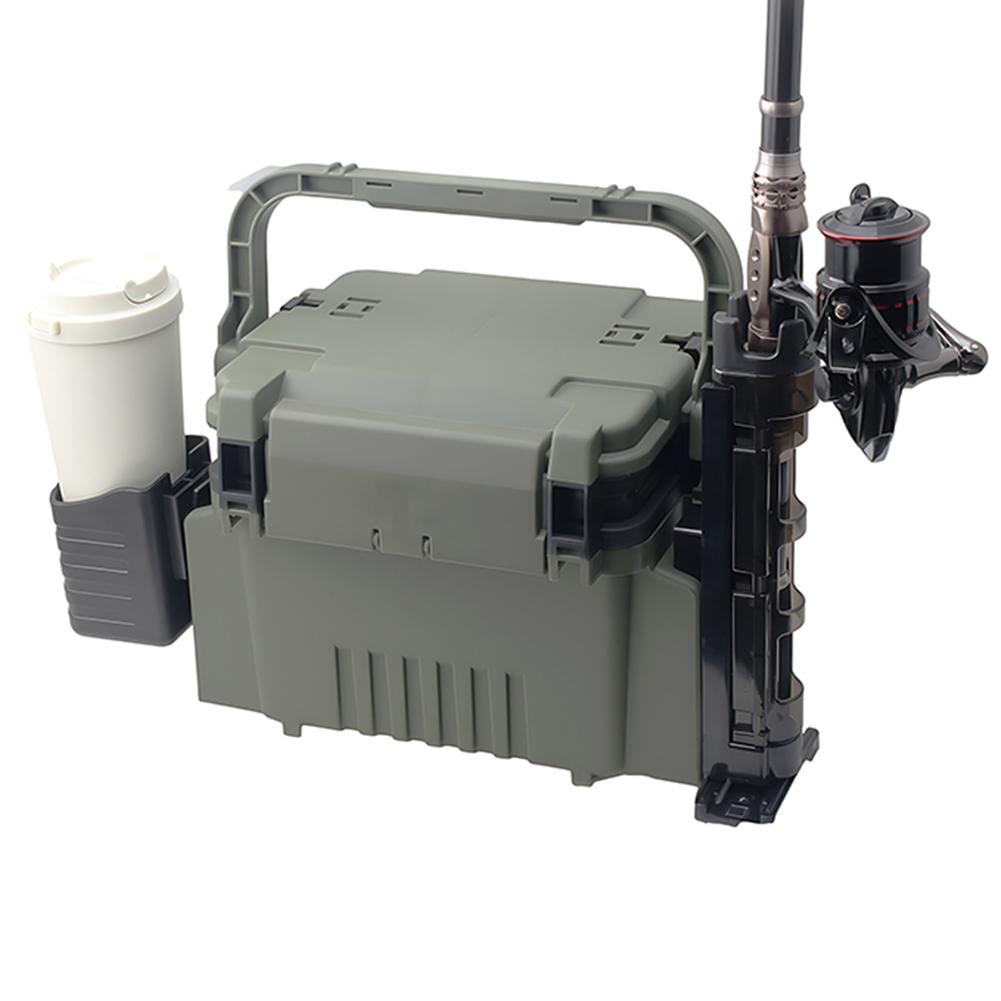 Plastic Fishing Box Rod Holder Detachable Fishing Box  Holder Adjustable Portable  Snap Design for Angler Supplies