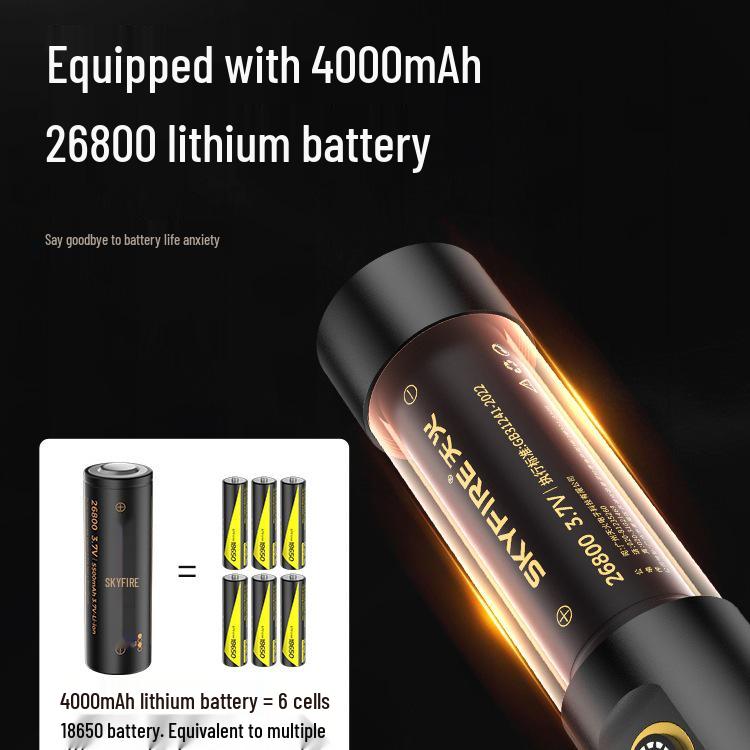 Rechargeable Tactical Flashlight - Super Bright Long-Range Spotlight with Extended Battery Life, Portable for Outdoor and Home Use.