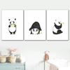 Cute Cartoon Animal Black White Colors Panda Posters Prints Canvas Printing Wall Art Picture for Living Room Home Decor Gifts