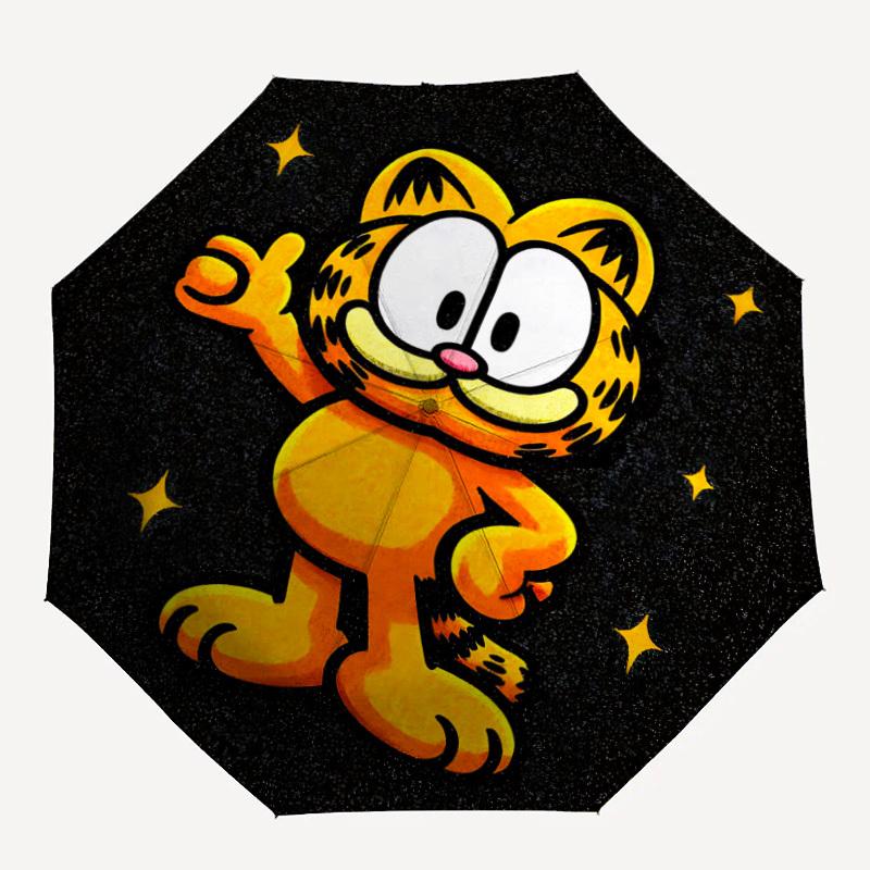 

1pc Garfield Automatic Umbrella Durable Iron Frame & Plastic Handle, Gift for Men & Women, Sturdy Construction yy250902023