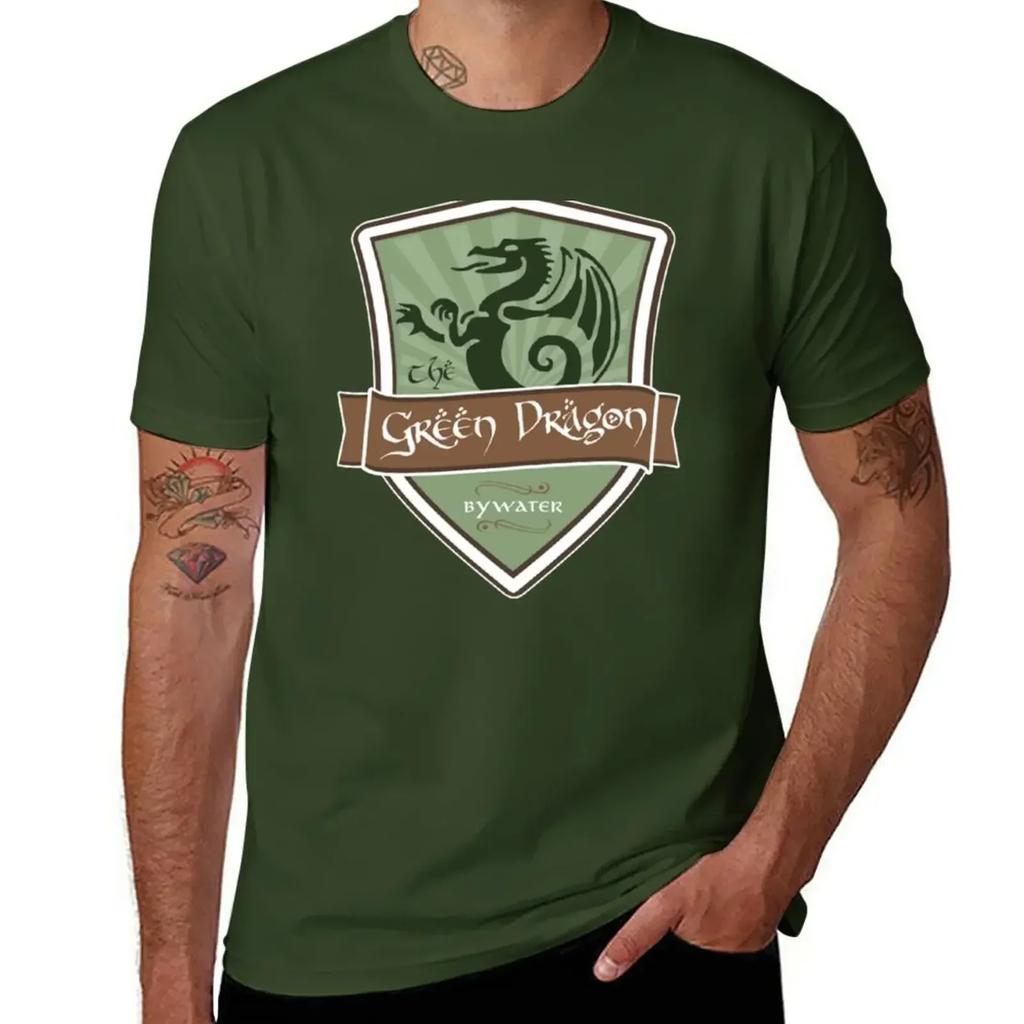The Green Dragon - Bywater T-Shirt Anime Clothes Aesthetic Clothes Men T Shirts