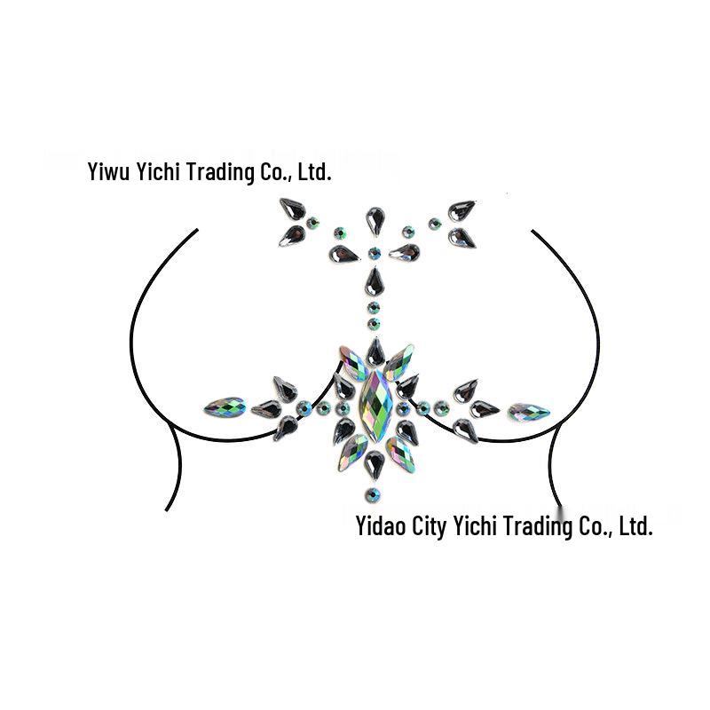 Diamant-Tattoo-Aufkleber für Make-up & Karnevals-Brustdekoration