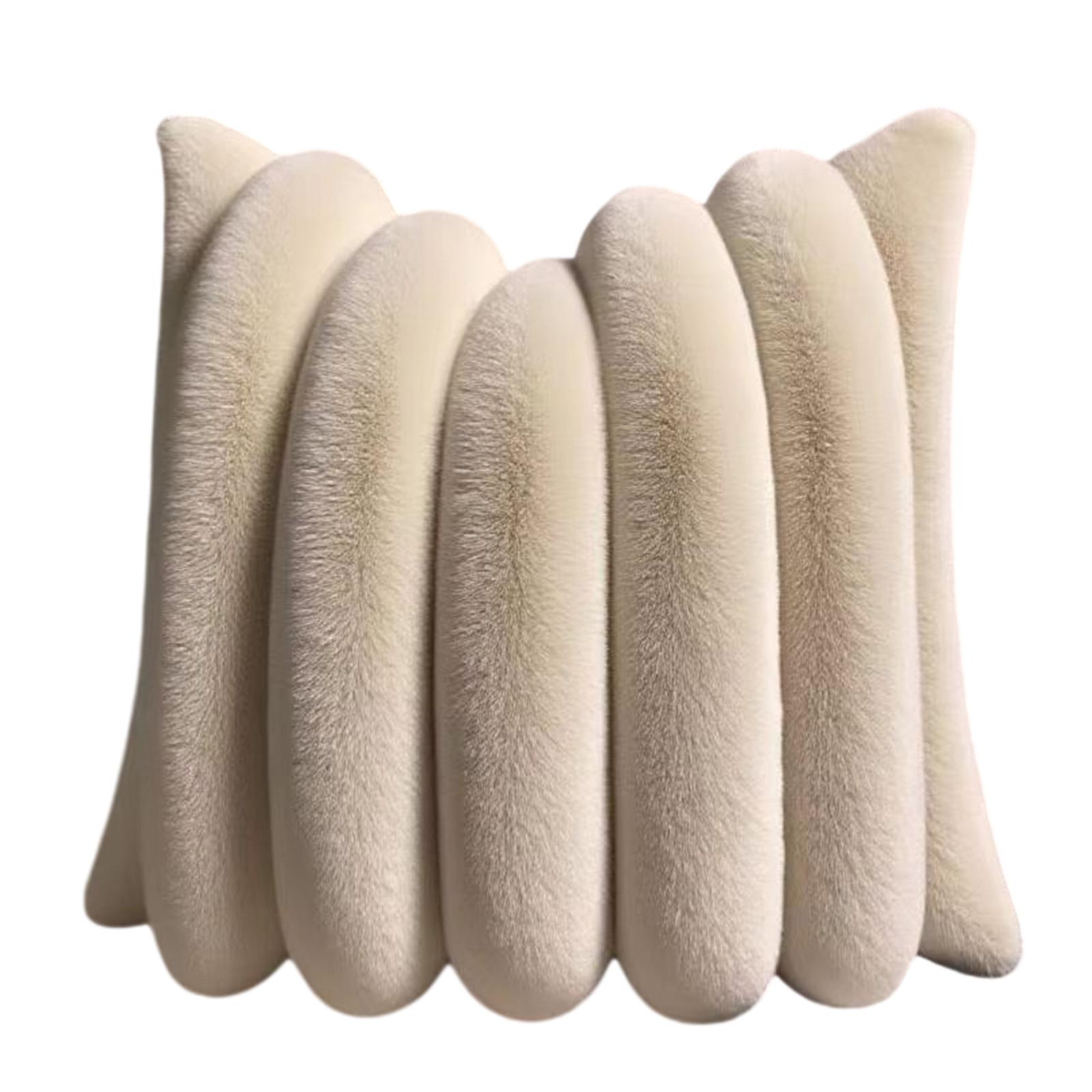 

Ультрамягкая наволочка из искусственного кроличьего меха с 3D-дизайном широкой полосы для декора гостиной и спальни 3