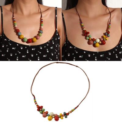 Collana di Perline alla Moda Collana Fatta a Mano Perline Colorate Catena per il Collo Delicata Adatta per Amante della Moda Regalo