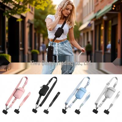 Grenzüberschreitendes glänzendes Köper-Handyband mit abnehmbarer Handschlaufe & Münzfach