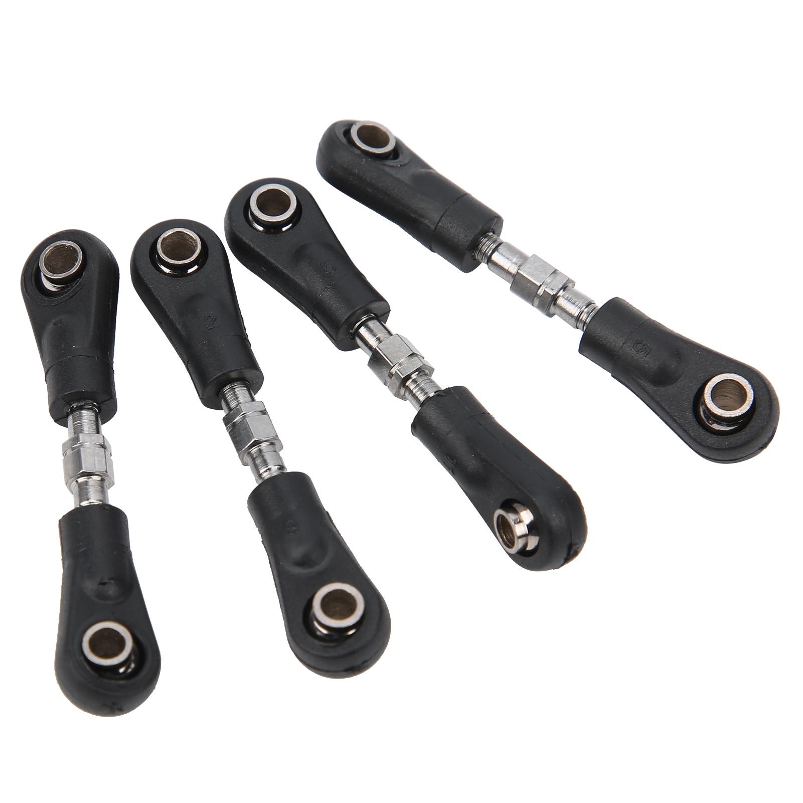 

4Pcs Steering Tie Rod Set Black Metal for 1\10 RC Flat Car Replacement Accessories(4655mm )