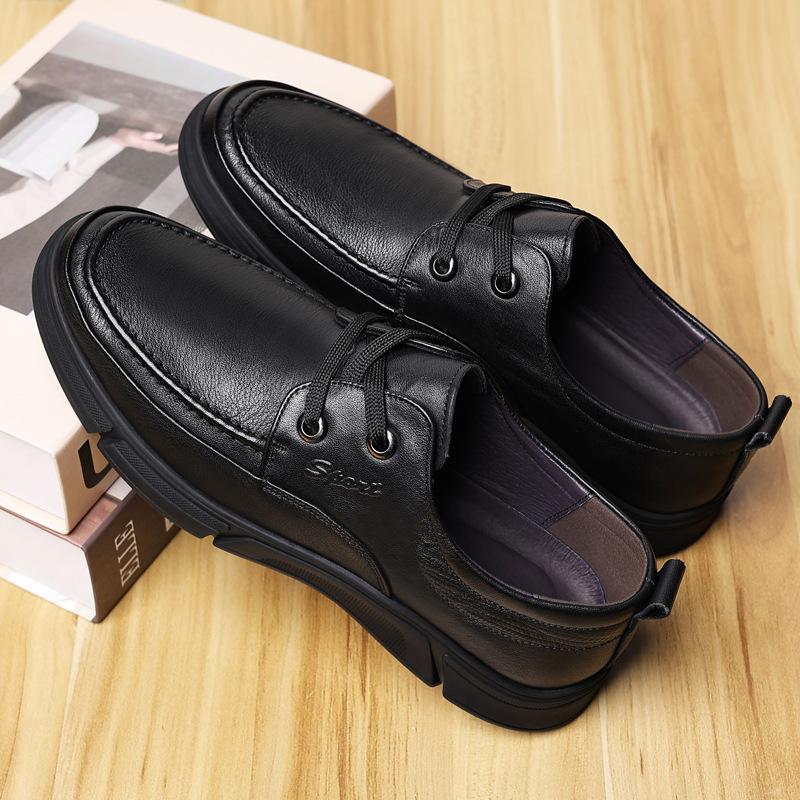 

Мужские кожаные туфли с мягкой подошвой, универсальные, нескользящие, дышащие, деловые, повседневные туфли из коровьей кожи, мужские туфли 44