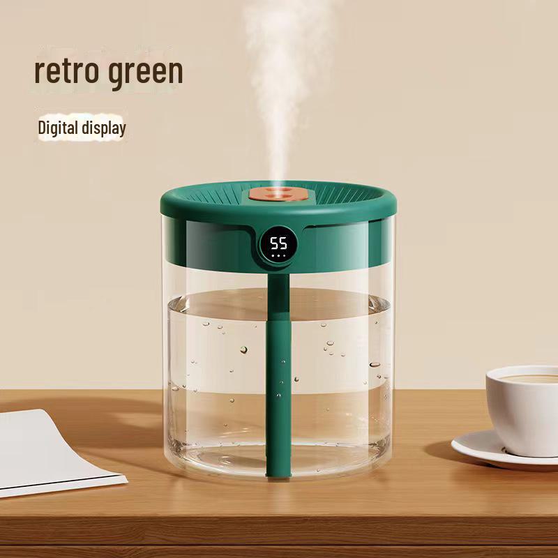 

Увлажнитель воздуха с двойным распылением объемом 2 л и цифровым дисплеем для бесшумного дома, спальни, офиса. Большая емкость, питание от USB. Digital Display Version зелёный